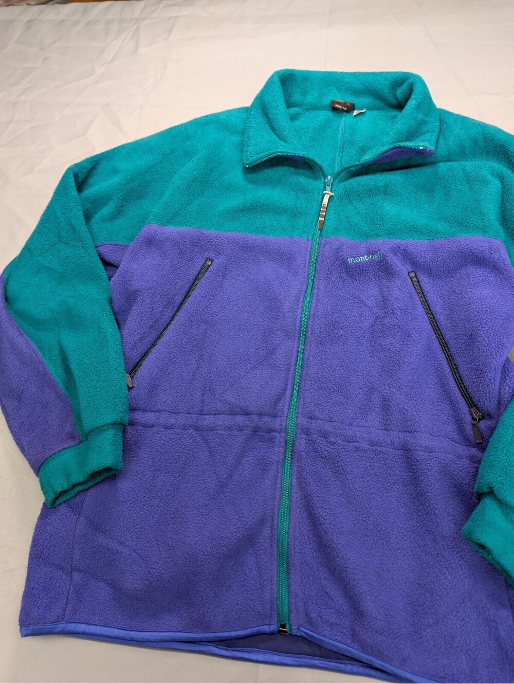 Montbell Vintage Fleece Jacket Large Teal Purple Made in USA